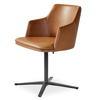 SM55 Leather Swivel Chair - Skovby Furniture