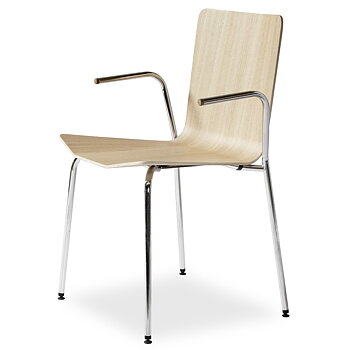 SM802 Chair Wood/Fabric seat Steel legs - Skovby Möbler
