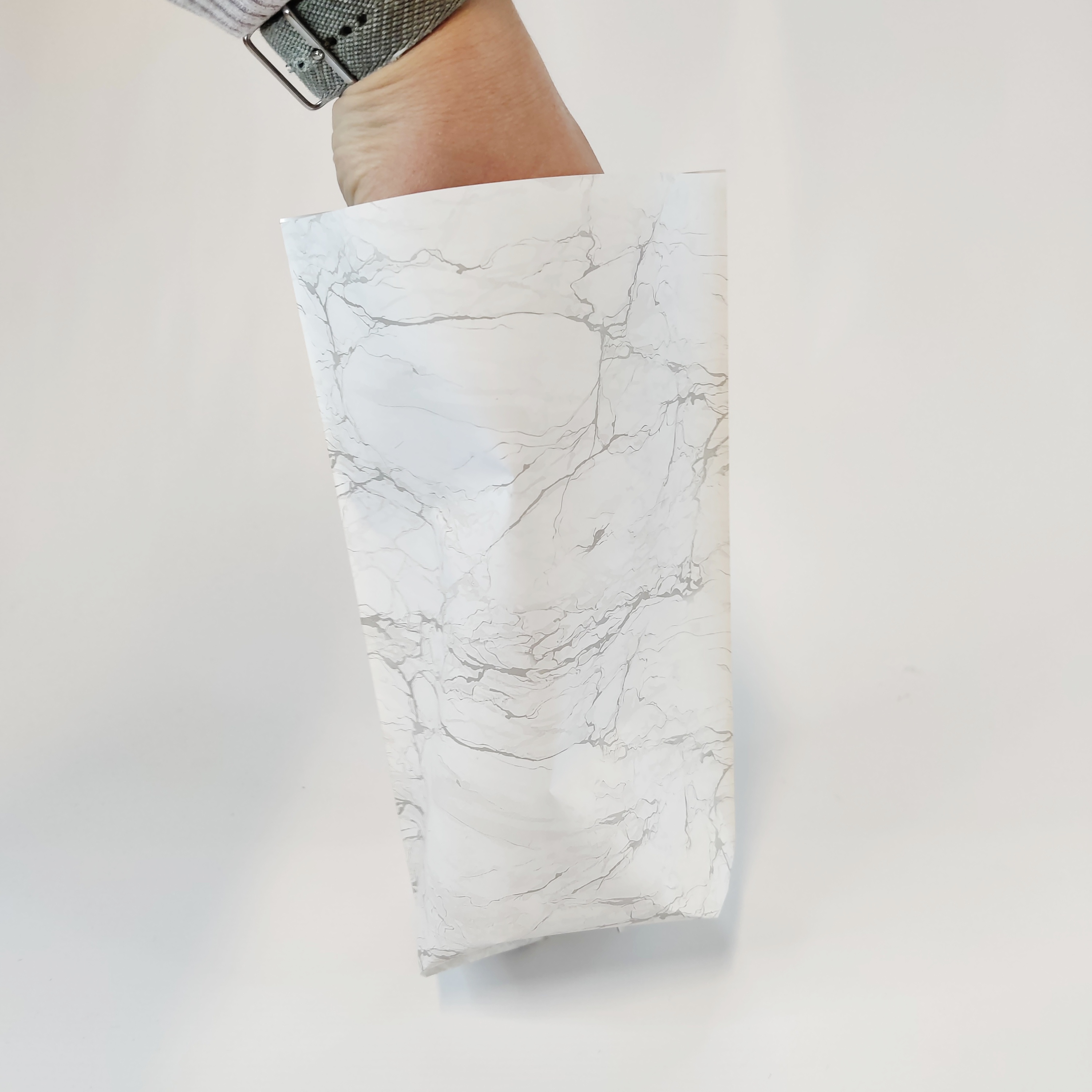 Papperspåsar Vit marmor 10st - 3