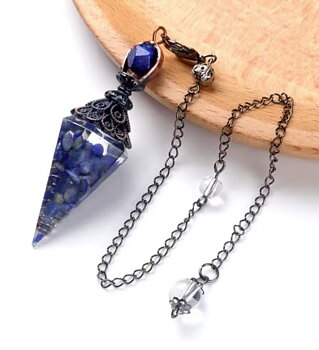 Bohemisk Lapis Lazuli Orgonit Pendel med kedja 