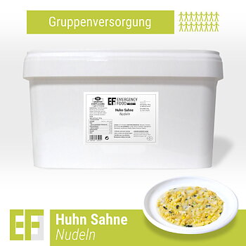 Convar Notfallnahrung | Rahmnudeln mit Huhn und Spinat | Gefriergetrocknete Nahrung | Mahlzeitenpaket | 3750g