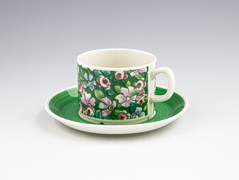 Grön Flox - Kaffekopp med fat