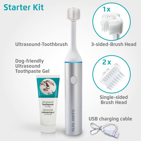 Cleany Teeth UltraljudsTandborste för Hundar NY modell  2024- Startkit - 2