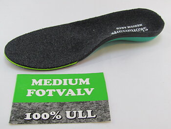 Skohälsan Inläggssula i ull medium fotvalv med pelott