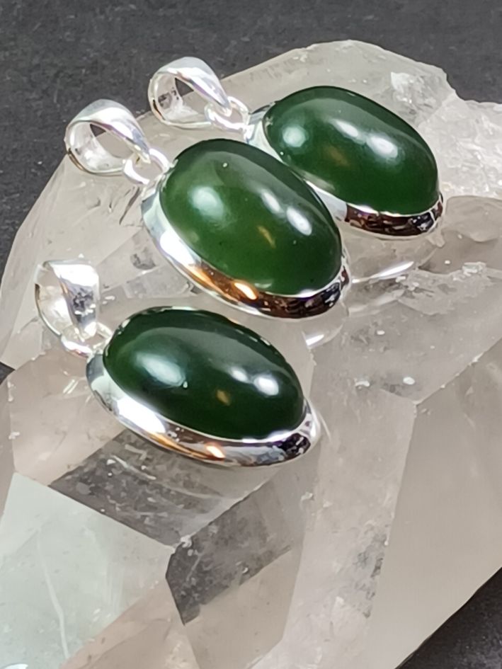 Nefrit Jade Hänge i Silver - 2