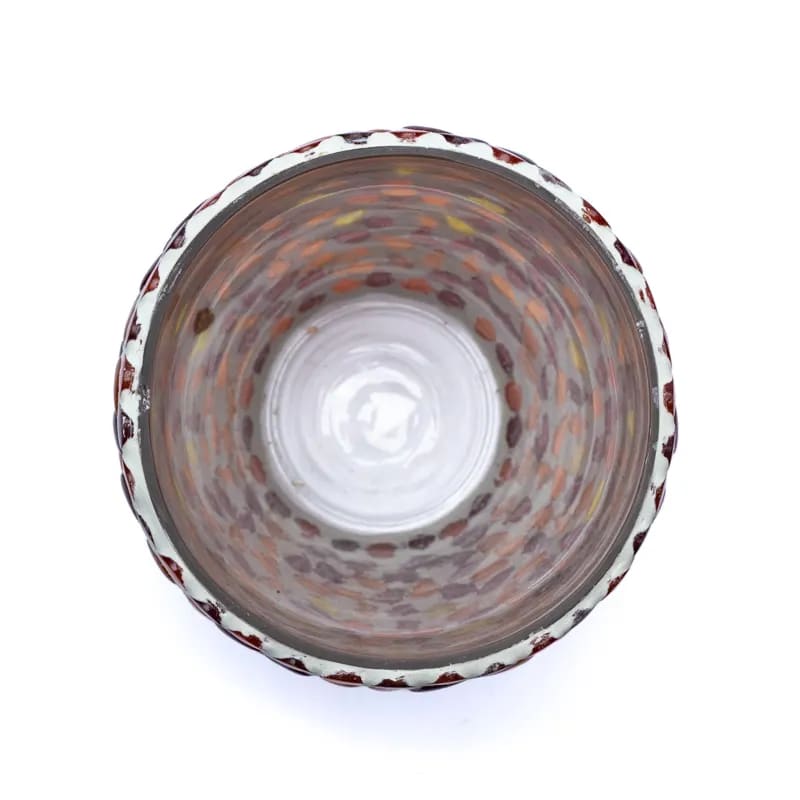 Mosaik ljuslykta i Glas - Röd och Gul Mix - 2