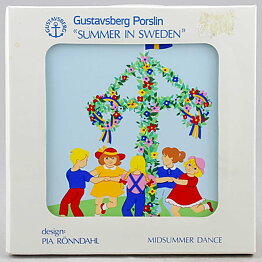 Pia Rönndahl (Summer in Sweden 1985) Midsummer Dance Wall Plaque 15 cm with Box