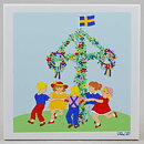 Pia Rönndahl (Summer in Sweden 1985) Midsummer Dance Wall Plaque 15 cm with Box