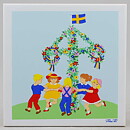 ピア・ロンダール スウェーデンのサマー ダンス 陶板 Wall Plaque 1985年 15cm 〈オリジナルボックス付き〉