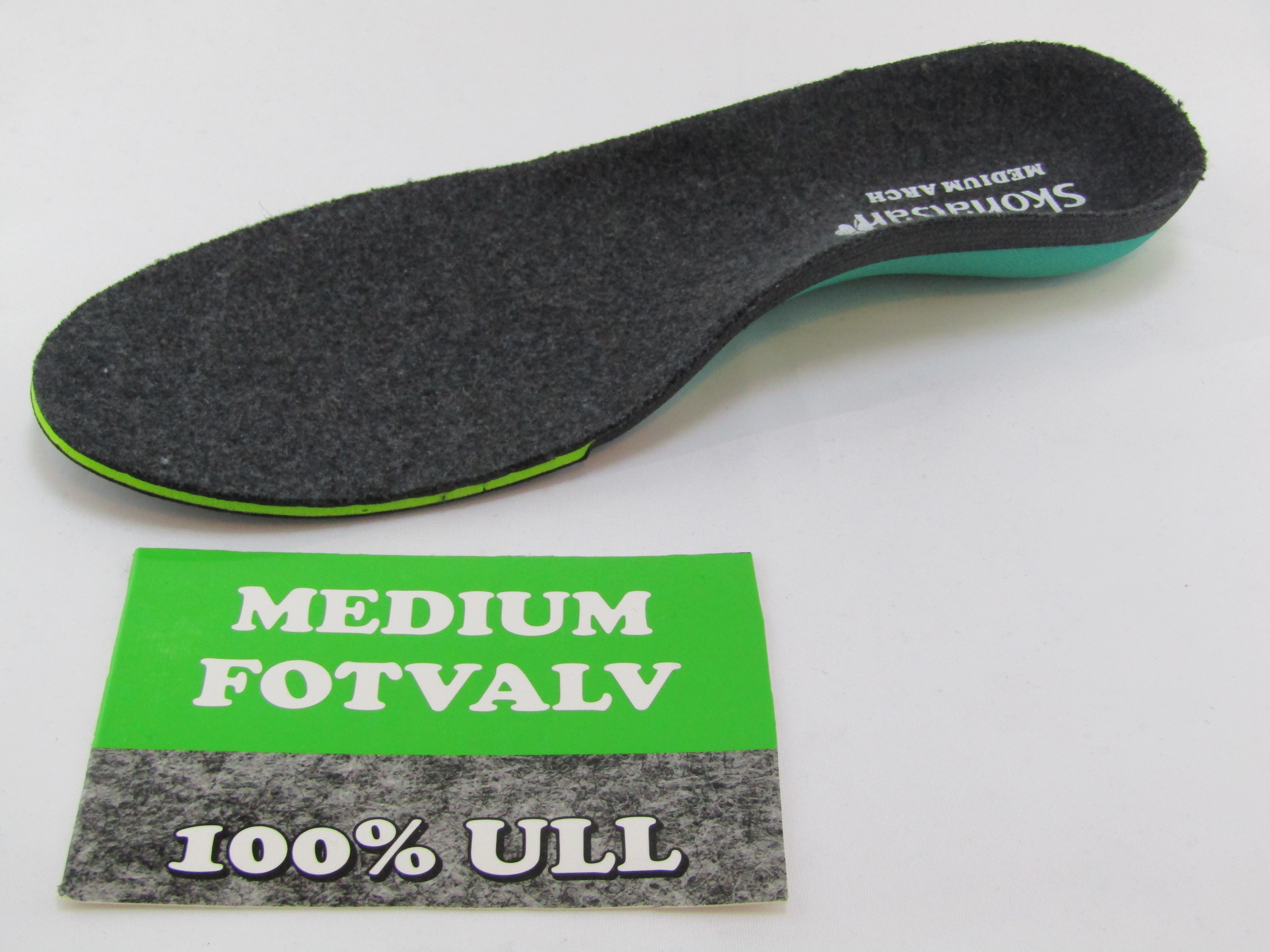 Skohälsan Inläggssula i ull medium fotvalv utan pelott