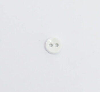 Knapp med 2 hål - mini vit (6 mm)