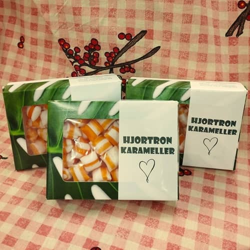 Hjortron karameller, present i ask