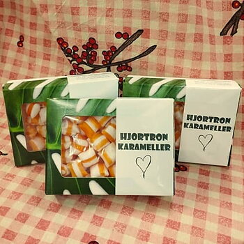 Hjortron karameller, present i ask