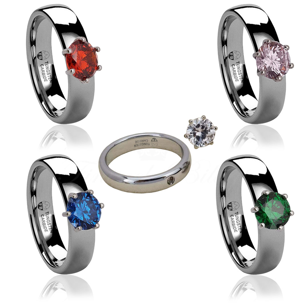Ring - Tungsten Udskiftelig Stone High Polish - Shiny Diamond Evolve - 7