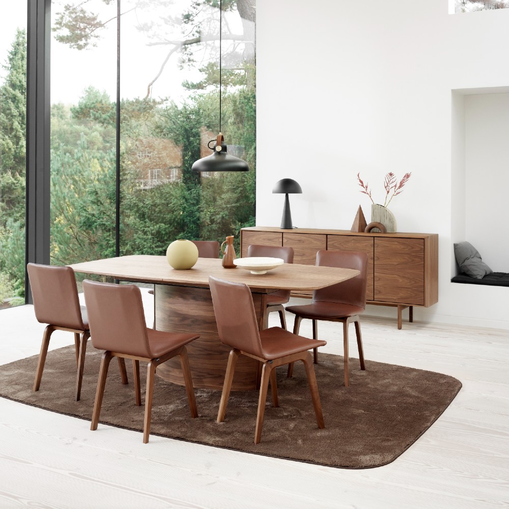 SM811 Chair Fabric Seat Wooden Leg - Skovby Furniture - 8