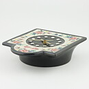 Britt-Louise Sundell (1965) Quadratic Clock with Flower Decor 23 cm (2)