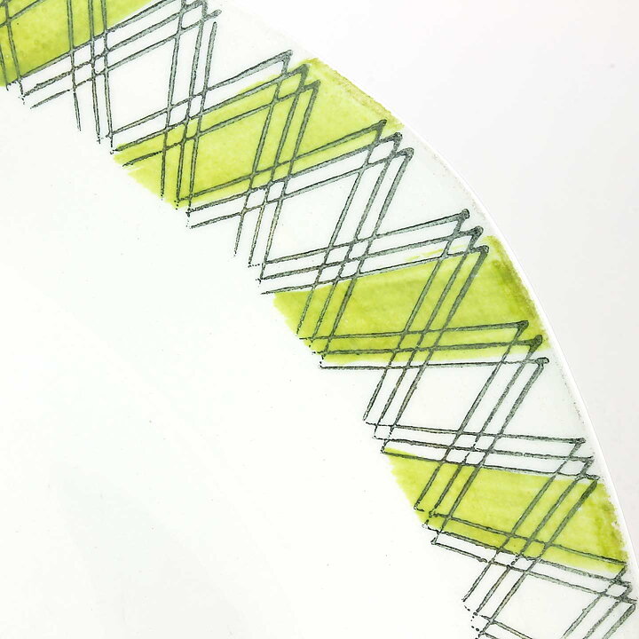 Helmer Ringström (Ruter 1957) Four Plates with Green Diamonds Decor 23 cm