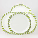 Helmer Ringström (Ruter 1957) Four Plates with Green Diamonds Decor 23 cm