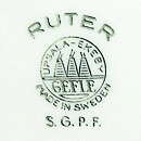 ヘルマー・リングストローム  Ruterシリーズ  グリーンチェックのプレート　 1957年  4枚  23cm