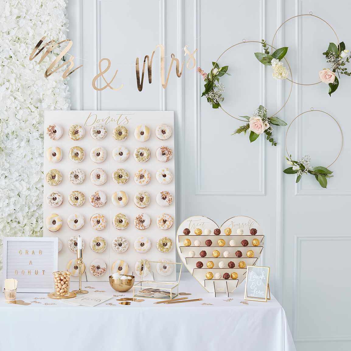 Blomvägg Vita Blommor Backdrop