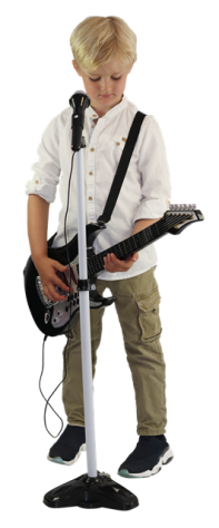 Music Elektronisk Gitarr med Mikrofon & Stativ - 2