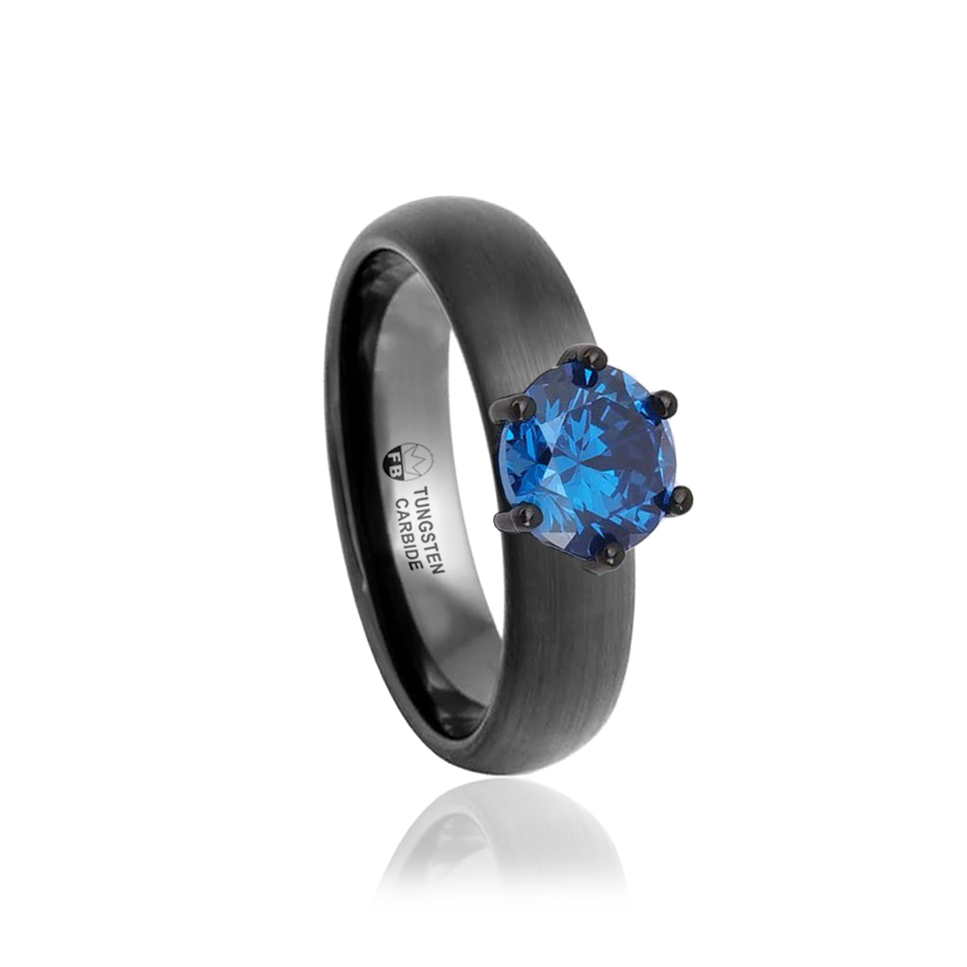 Twilight Evolve - matsort buet wolframring udskiftelig sten i flere farver børstet finish - 5