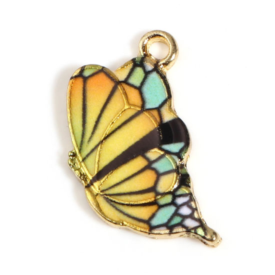 Charm -  Enameld butterfly,  Yellow