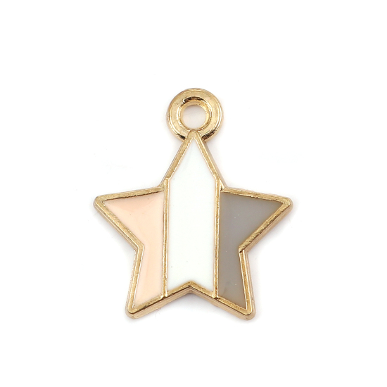 Charm -  Enameld star, pastel