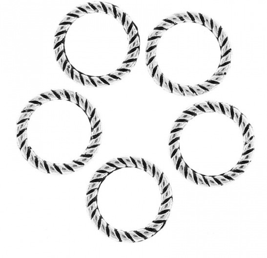 Connector i silver, Mönstrad ring