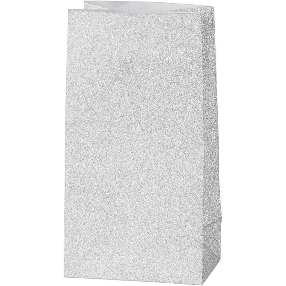 Papperspåsar Silver Glitter 8-pack