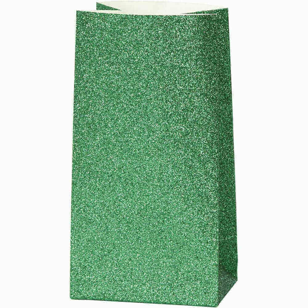 Papperspåsar Grön Glitter 8-pack