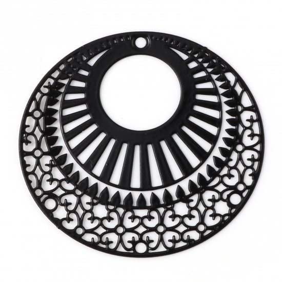 Berlock -  Rund, Filigree  Svart