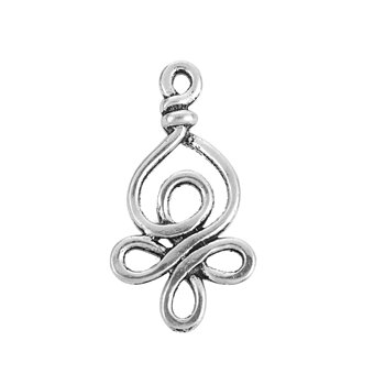 Connector / Örhängesämner i silver,  swirl