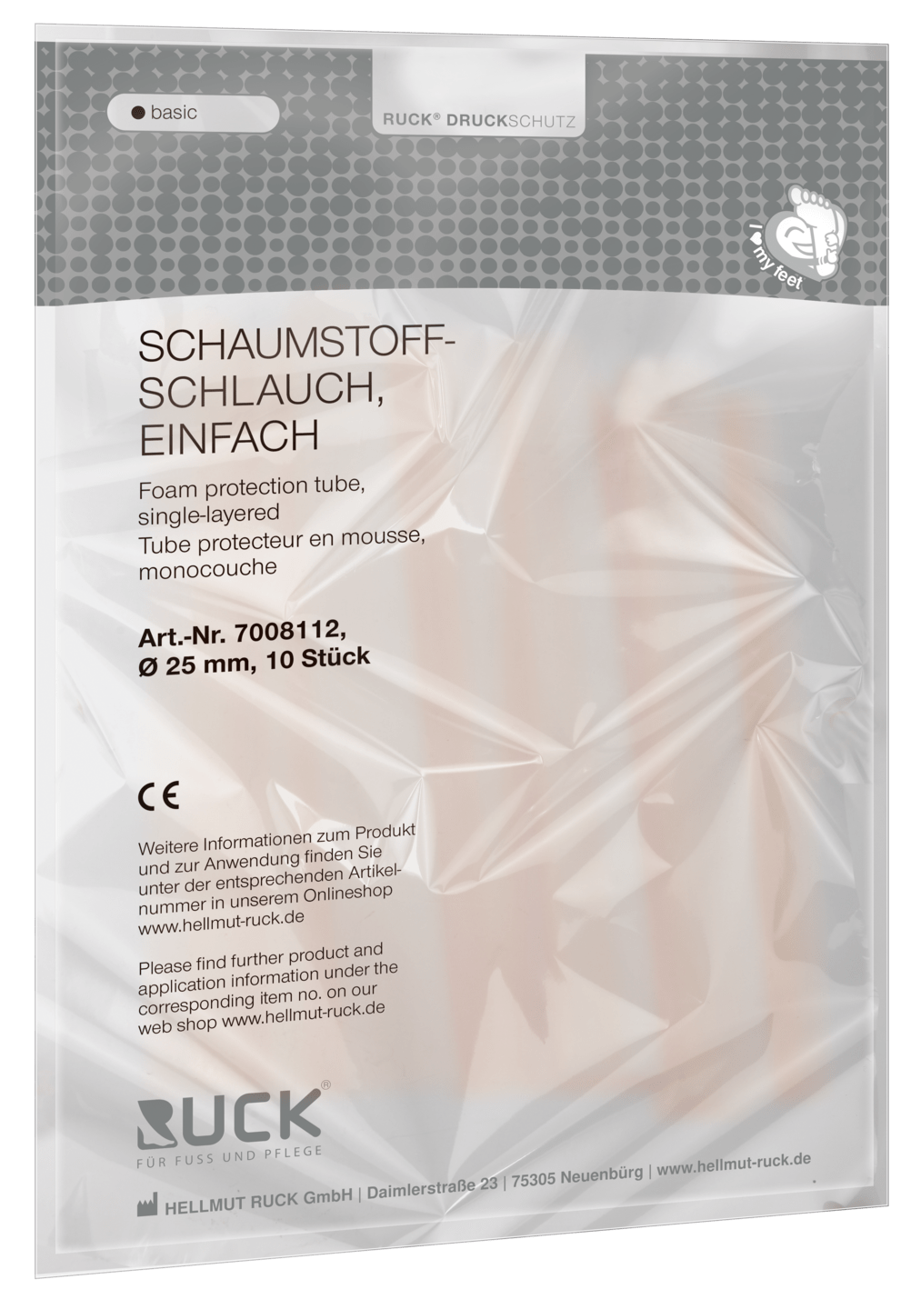 RUCK® AVLASTNING Basic, Tubformad skumplast, enkel, 25 mm 10 st