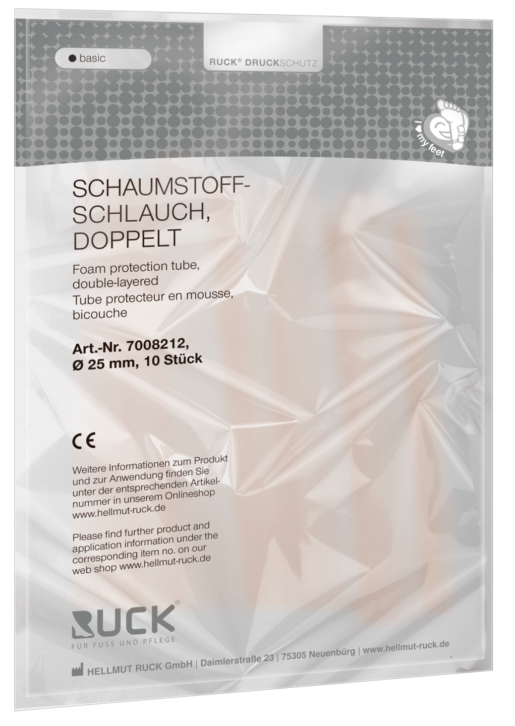 RUCK® AVLASTNING Basic, Tubformad skumplast, dubbel 25 mm 10 st