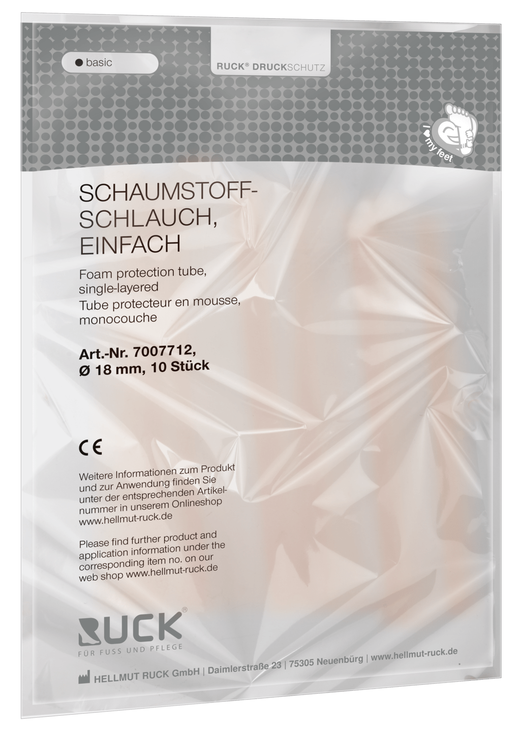 RUCK® AVLASTNING Basic, Tubformad enkel skumplast, 18 mm 10 st