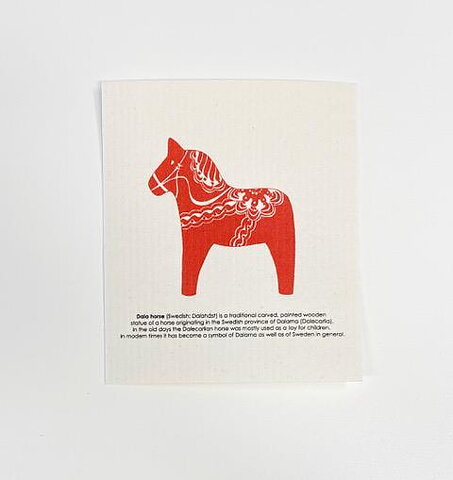 Dish cloth Dalahorse White Red