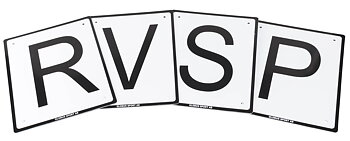 Plast dressur bokstaver til ridebane  20x60 Utvidelse RVSP