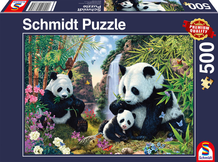 Panda Family at the waterfall 500 Bitar Schmidt - 2