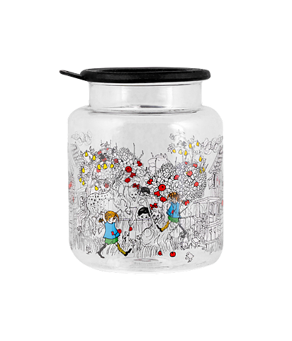 Glasburk med silikonlock 2L
