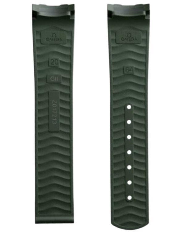 Omega gummiband till Seamaster Diver 300M cal 8800, grönt med viklås - 2