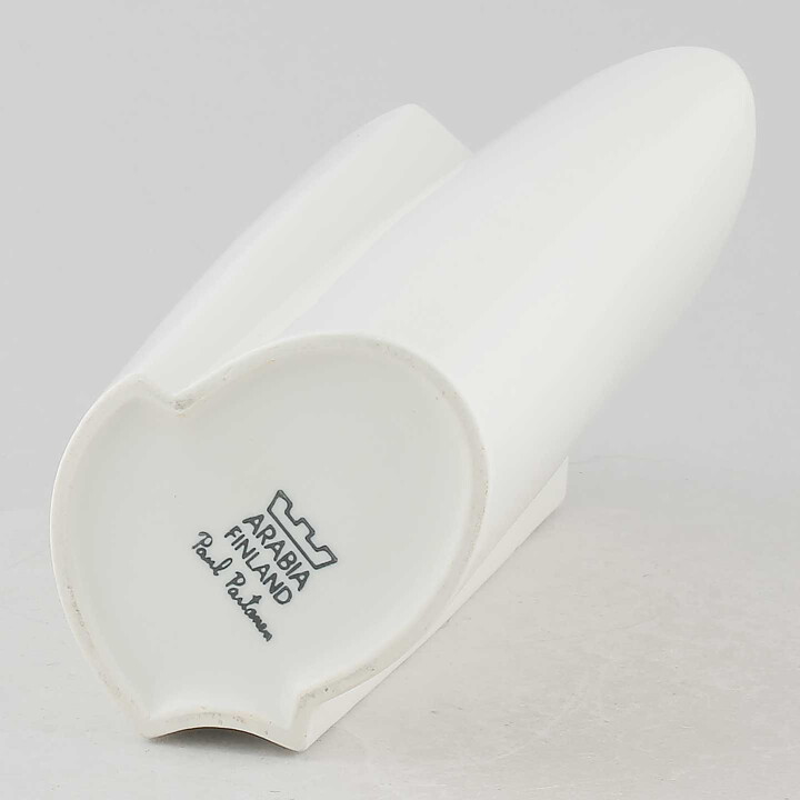 Pauli Partanen (Arabia 1980s) White Modern Vase 20 cm