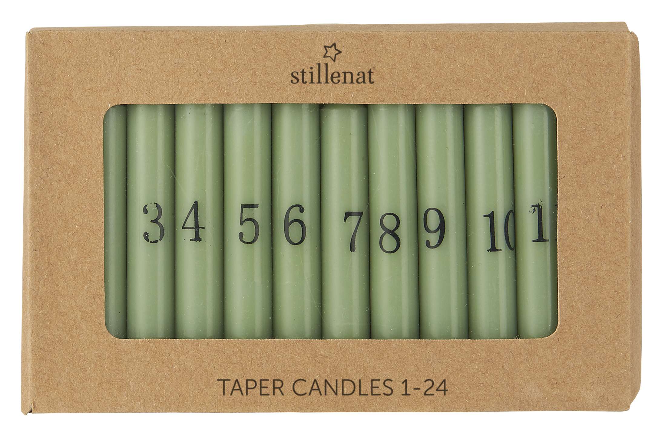 Number candles - Calendar candles - Christmas tree candles 1-24 - Green - 5