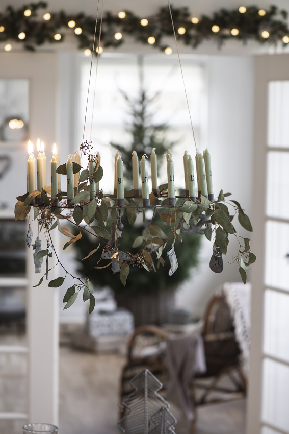 Number candles - Calendar candles - Christmas tree candles 1-24 - Green - 7