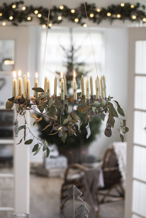 Number candles - Calendar candles - Christmas tree candles 1-24 - Green - 8