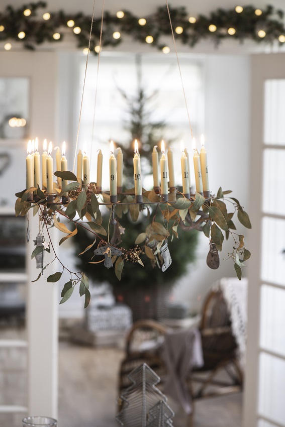 Number candles - Calendar candles - Christmas tree candles 1-24 - Green - 9