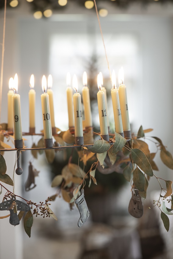 Number candles - Calendar candles - Christmas tree candles 1-24 - Green - 3