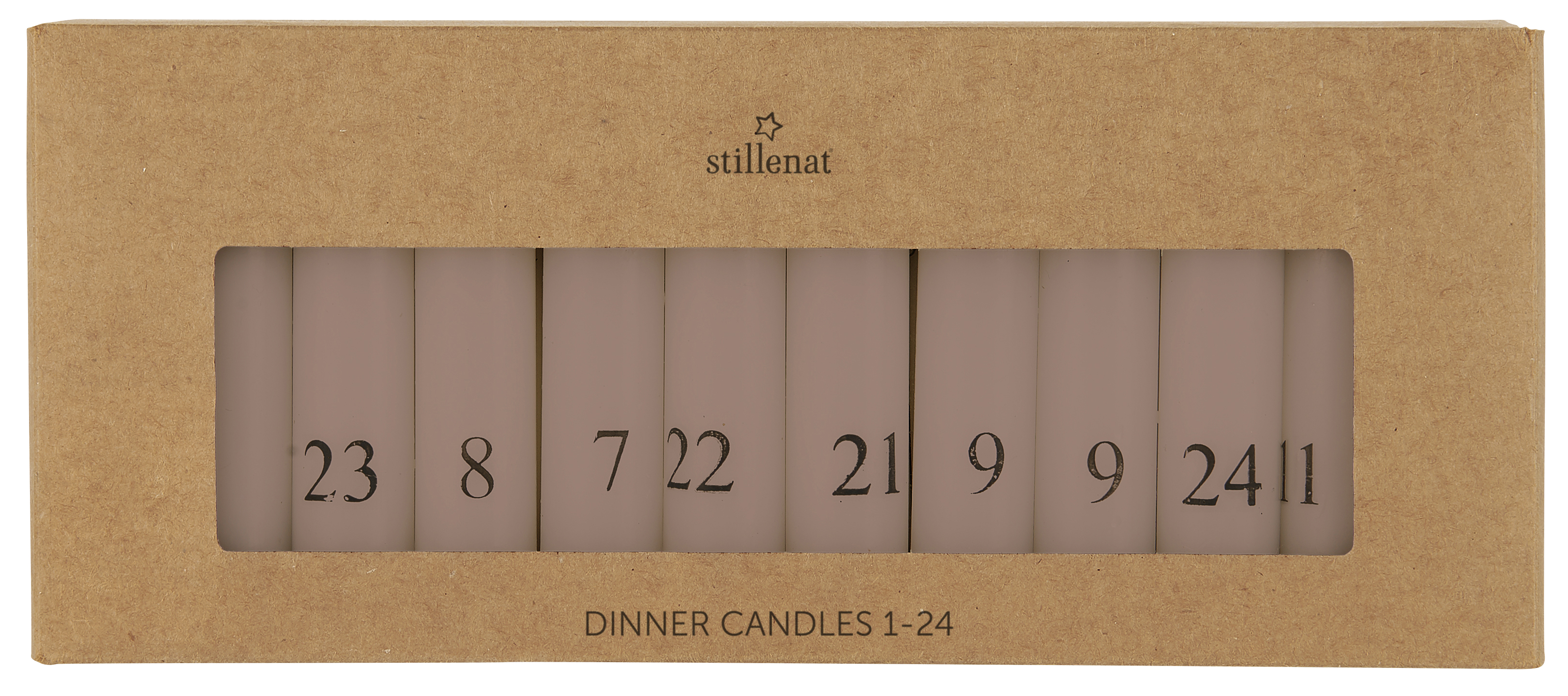 Sifferljus - Kalenderljus - Datumljus - 1-24 - Malva - 2