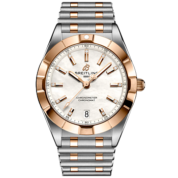 U77310101A2U1 Breitling Chronomat 32 stål och 18 K roséguld pärlemor