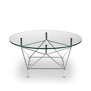 Spider Coffe table Top Ø90 cm/Square base /glass- Quickship - Package deal